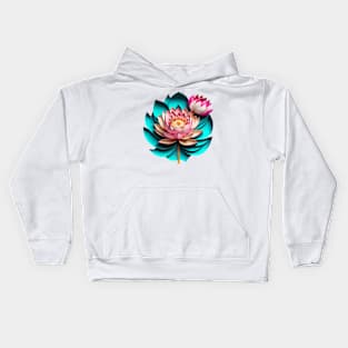 Lotus - Papercut Style Kids Hoodie